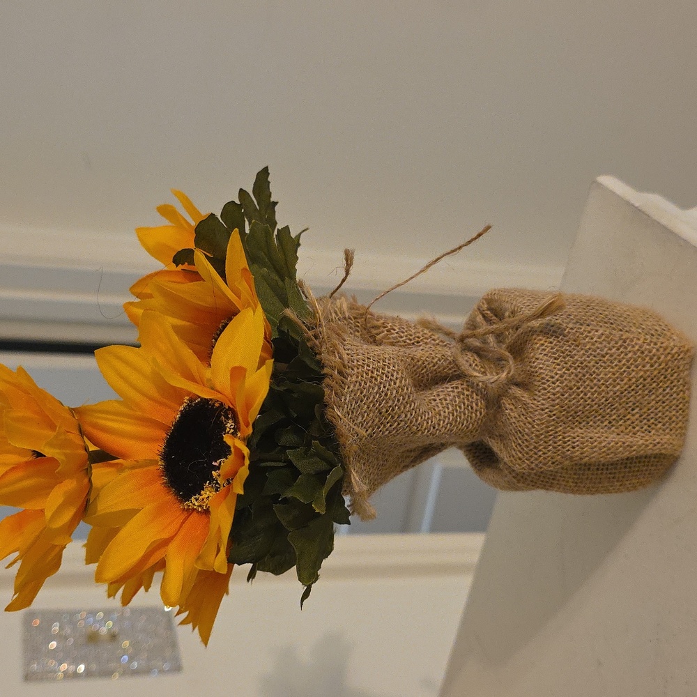 Mainstays Sunflower Arrangement in Burlap Vase